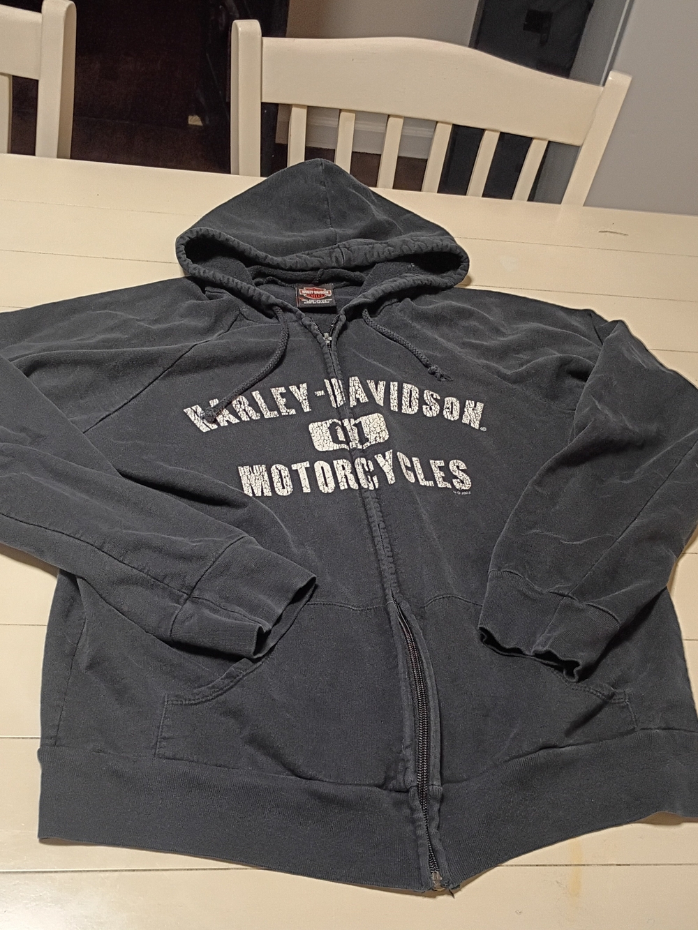 Vintage Harley-Davidson Motorcycles Zip-Up Hoodie Made in USA XL